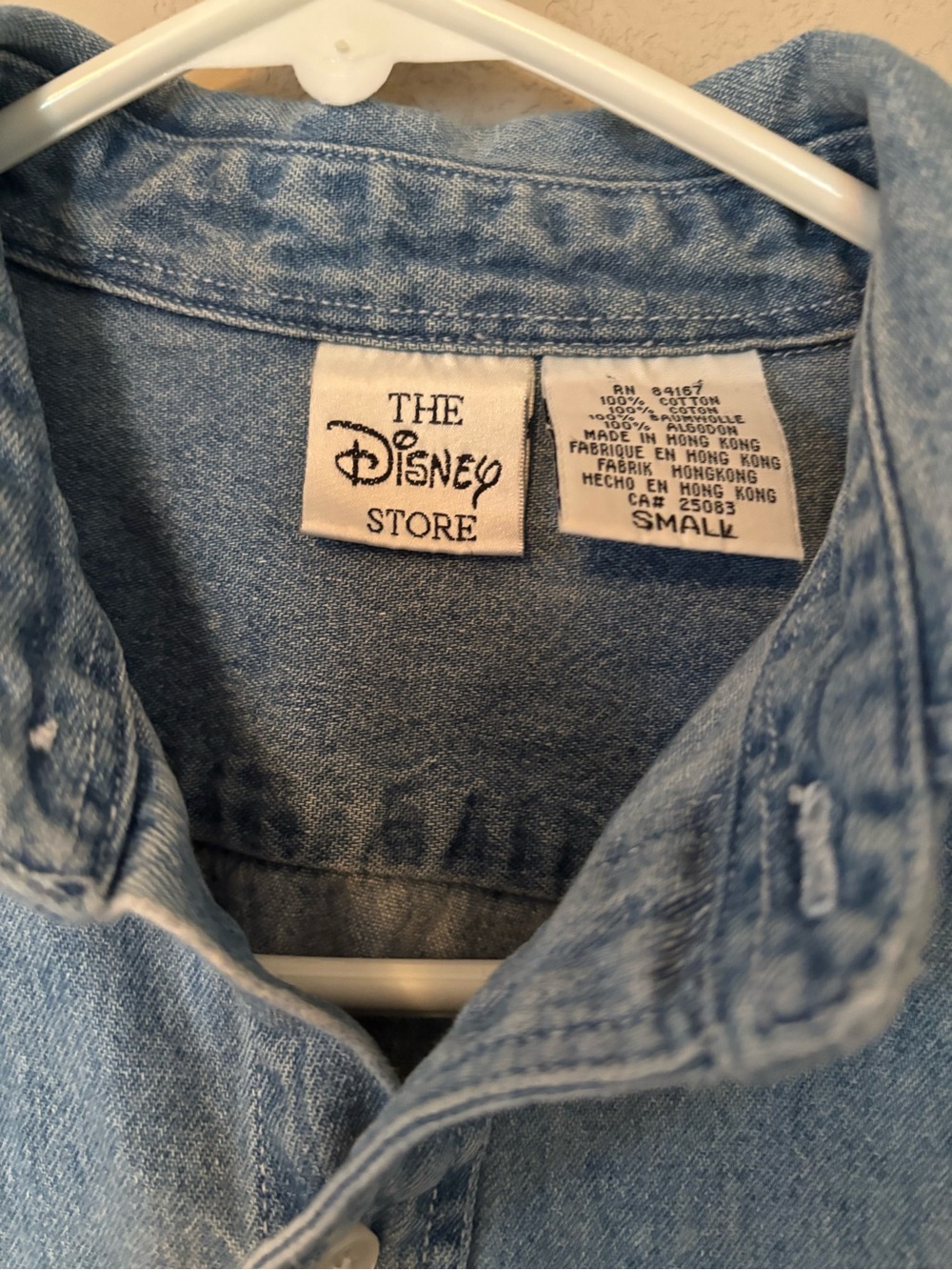 Disney Light Blue Denim Button-Down Shirt with Tigger Pocket Embroidery - Picture 5 of 9